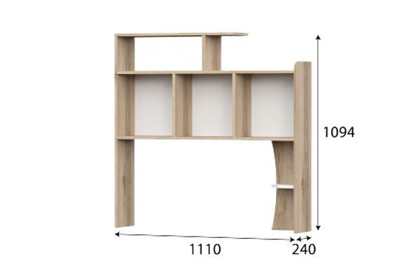 Полка-надстройка "Рио 1" - Дуб Делано / Белый